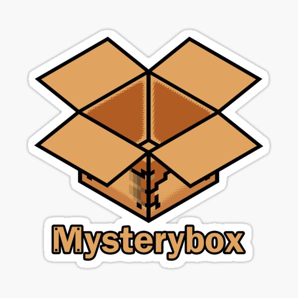Mystery box label or sticker Royalty Free Vector Image