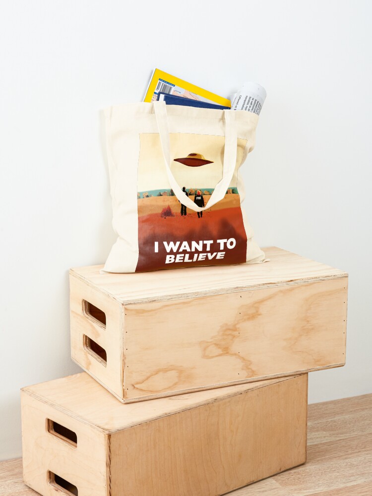 Alternate view of The X Files I want to believe FBI poster Tote Bag