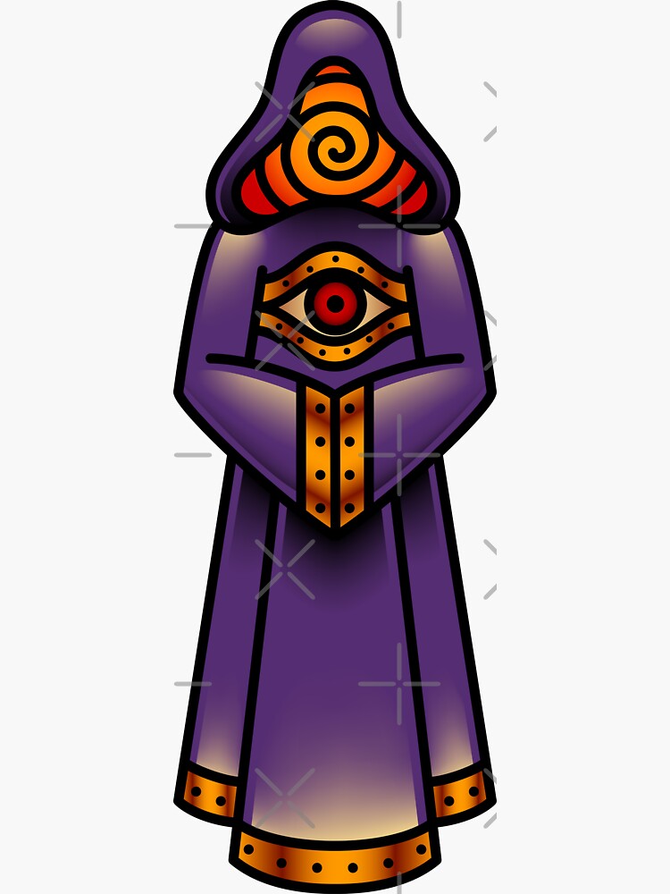 Thumbnail 3 of 3, Sticker, Salty-Dog2 American Traditional Druid designed and sold by Salty-Dog2.