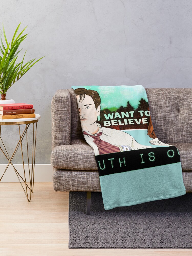 Thumbnail 2 of 6, Throw Blanket, The X files the truth is out there I want to believe by Mimie designed and sold by MimieTrouvetou.