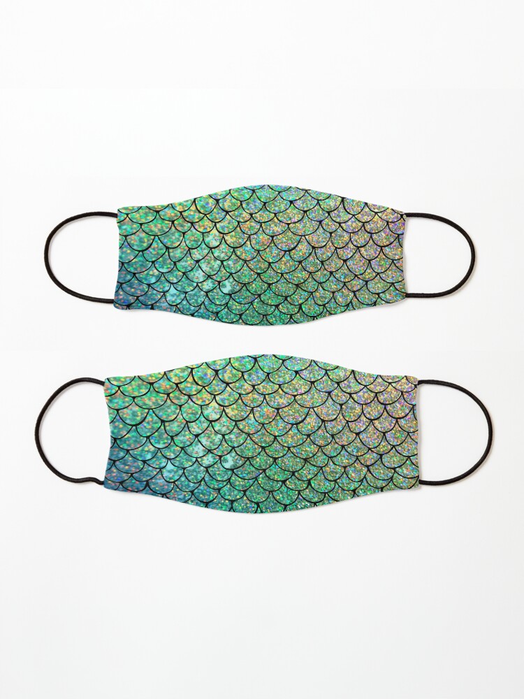 Alternate view of Colorful Glitter Mermaid Scales Mask