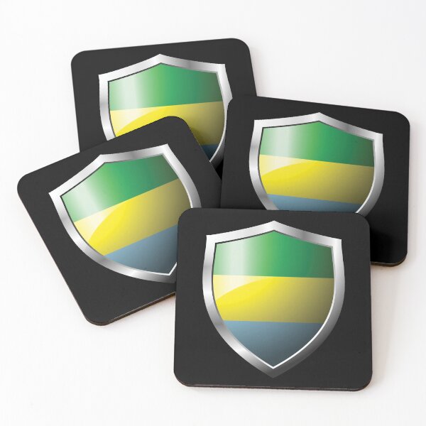 Item preview, Strong Gabon Flag Shield Country designed and sold by HelloFromAja.