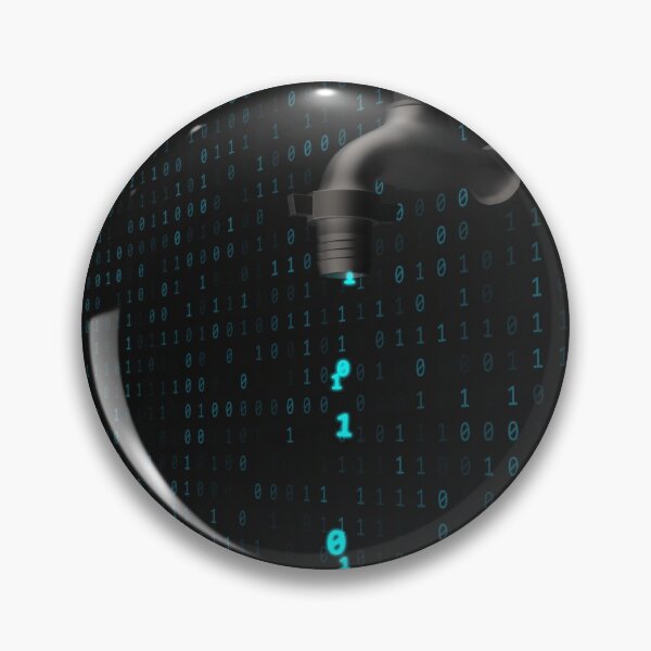 Item preview, Data Leak Concept with Software Binary Code Flowing from Faucet Tap designed and sold by IncrediVFX.