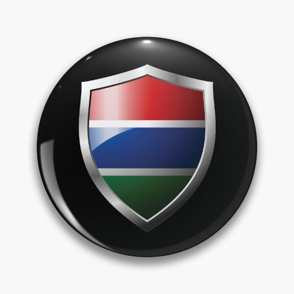Item preview, Strong Gambia Flag Shield Country designed and sold by HelloFromAja.