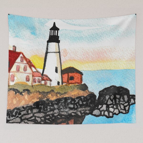 Item preview, Watercolor Lighthouse Painting designed and sold by Niina  Niskanen.