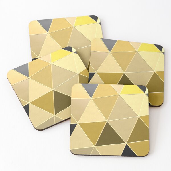 Item preview, Shiny Metallic Black Gold Moving Triangle Grid Tile Shapes Graphic designed and sold by IncrediVFX.