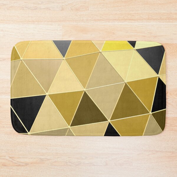 Item preview, Shiny Metallic Black Gold Moving Triangle Grid Tile Shapes Graphic designed and sold by IncrediVFX.