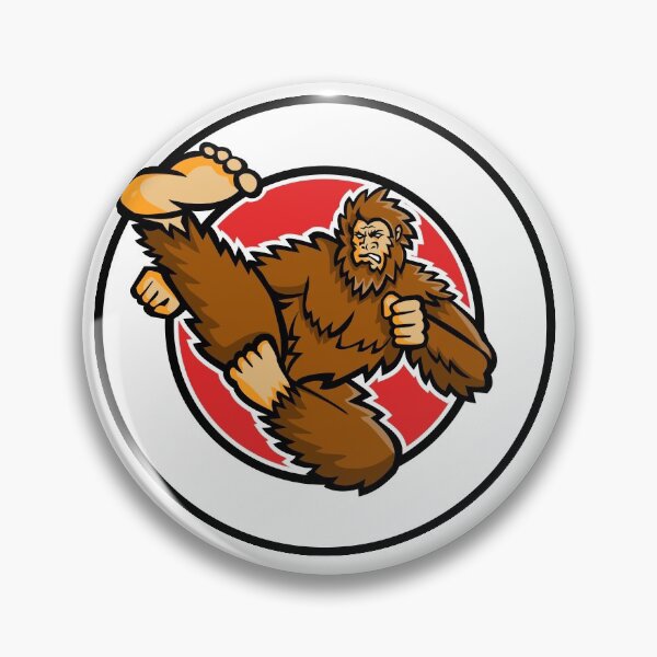 Item preview, Taekwondo Bigfoot Flying Kick Circle Mascot designed and sold by patrimonio.