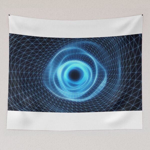 Item preview, Digital Wormhole Tunnel of Wavy Blue Shimmering Web Net Grid Tube designed and sold by IncrediVFX.