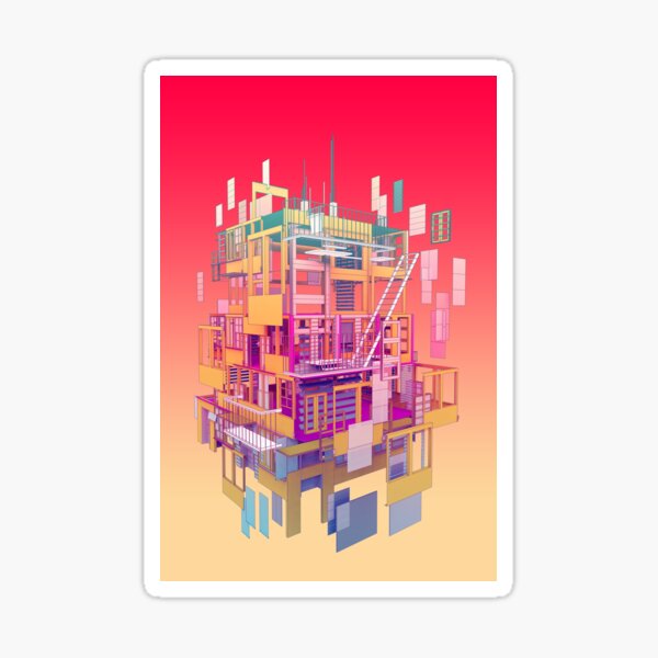 Building Clouds Sticker