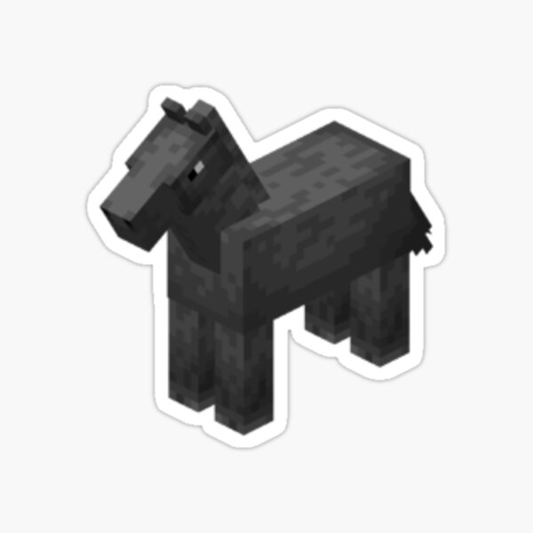 minecraft horse grey Sticker