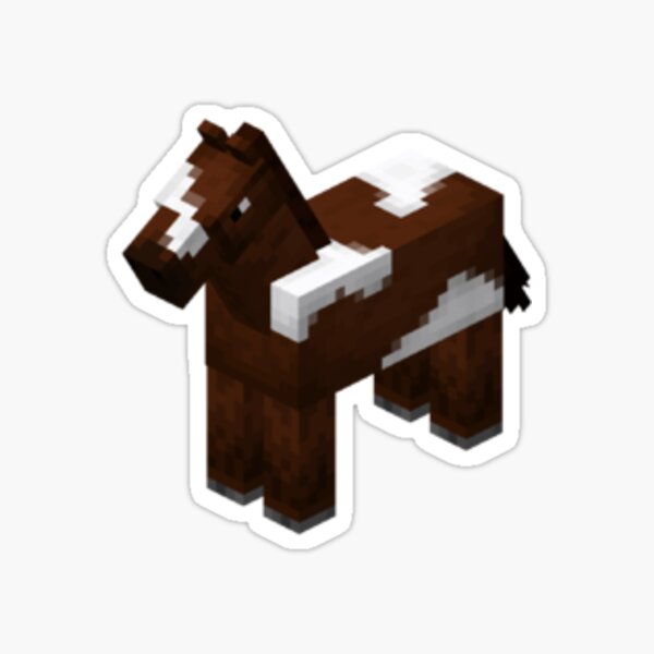 minecraft horse  brown and white Sticker