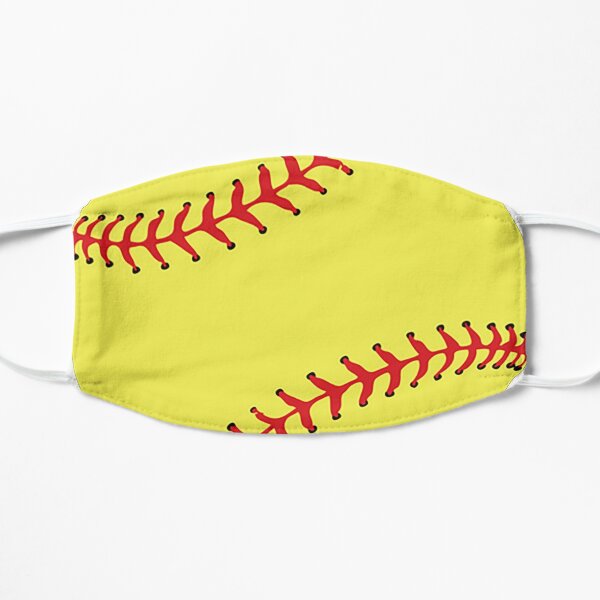 Download Yellow Softball Sports Face Mask Mask By Theshirtinator Redbubble PSD Mockup Templates