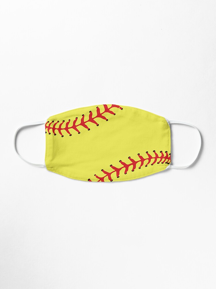 Download Yellow Softball Sports Face Mask Mask By Theshirtinator Redbubble PSD Mockup Templates