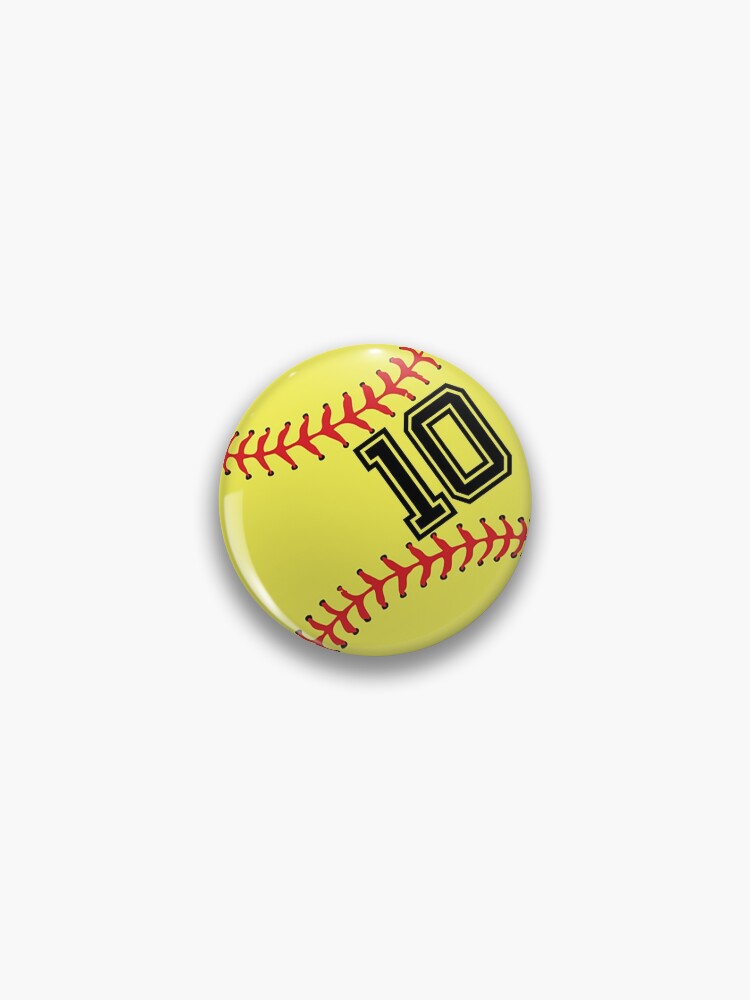 Softball Player Jersey No 10 Back Number 10 Ball Sport Socks Gift Pin By Theshirtinator Redbubble