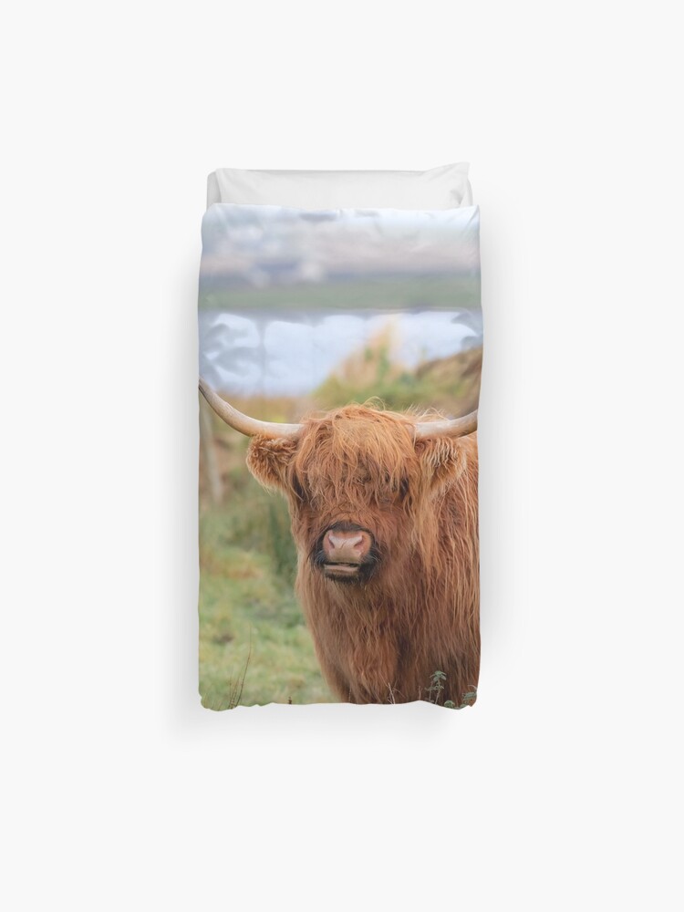 Long Haired Highland Cattle Highland Cow Highlander Heilan Coo Thurso The Highlands Scotland Duvet Cover By Naturesight Redbubble