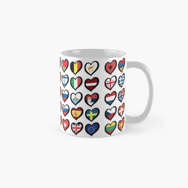 Eurovision Song Contest Flags Hearts  Classic Mug