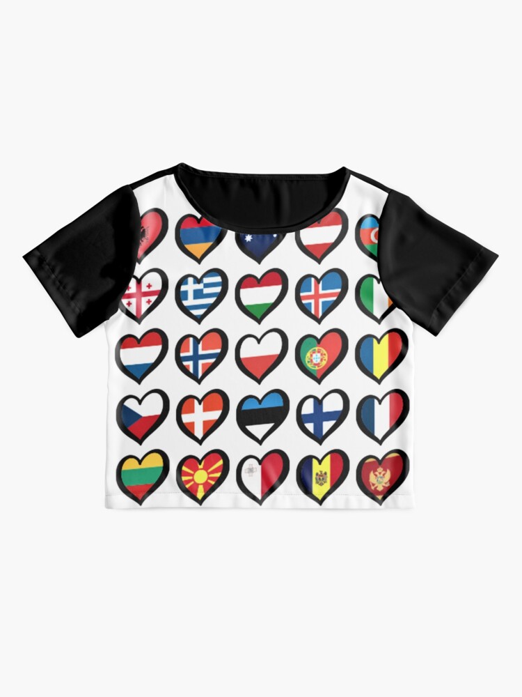 "EBU Logo Eurovision Hearts European Flags On Shirts Bags ...