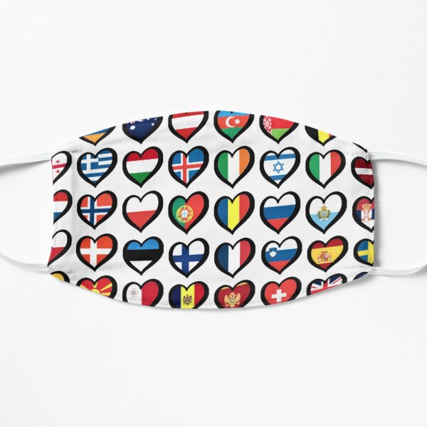 EBU Logo Eurovision Hearts European Flags On Shirts Bags And Gadgets Flat Mask