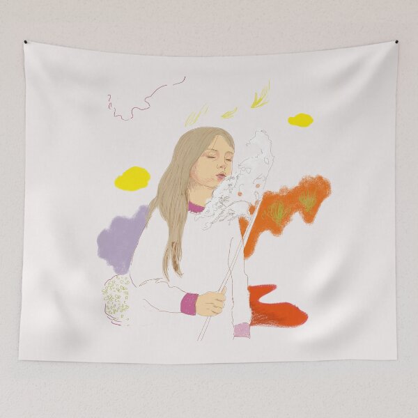 Item preview, Spring girl pattern (white) designed and sold by Karine-Anglade.