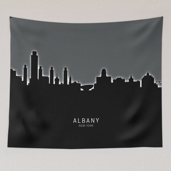 Aperçu de l'œuvre Albany New York Skyline créée et vendue par ArtPrints.
