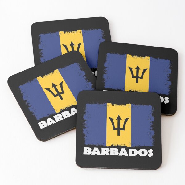 Item preview, Barbados National Flag Distress  designed and sold by IdentiTee Studios.