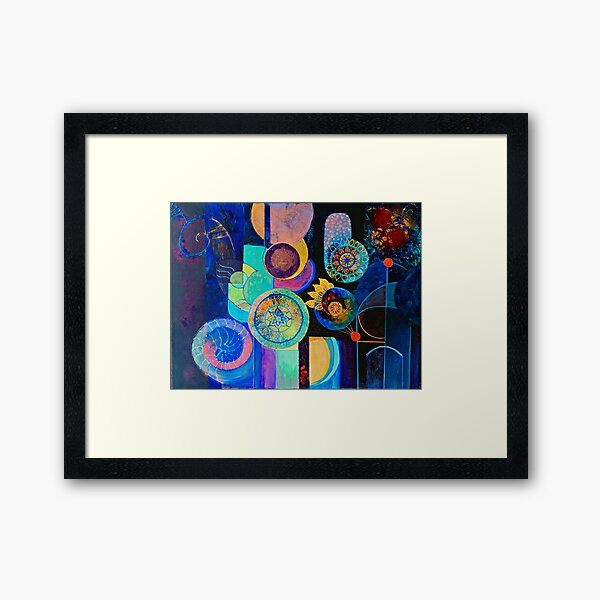 Multicolored mandalas Framed Art Print