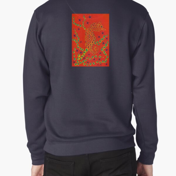 Little Orange Seahorse Pullover Sweatshirt