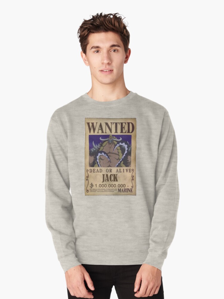 One Piece Wanted Jack Pullover Sweatshirt By Theadrienc Redbubble