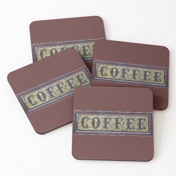 Item preview, Coffee Sign Ornate Gold Vintage Retro Hand Painted designed and sold by RetroVandal.