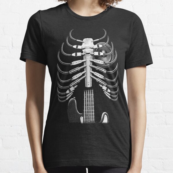Guitar Skeleton Microphone Rock Music Lovers Essential T-Shirt