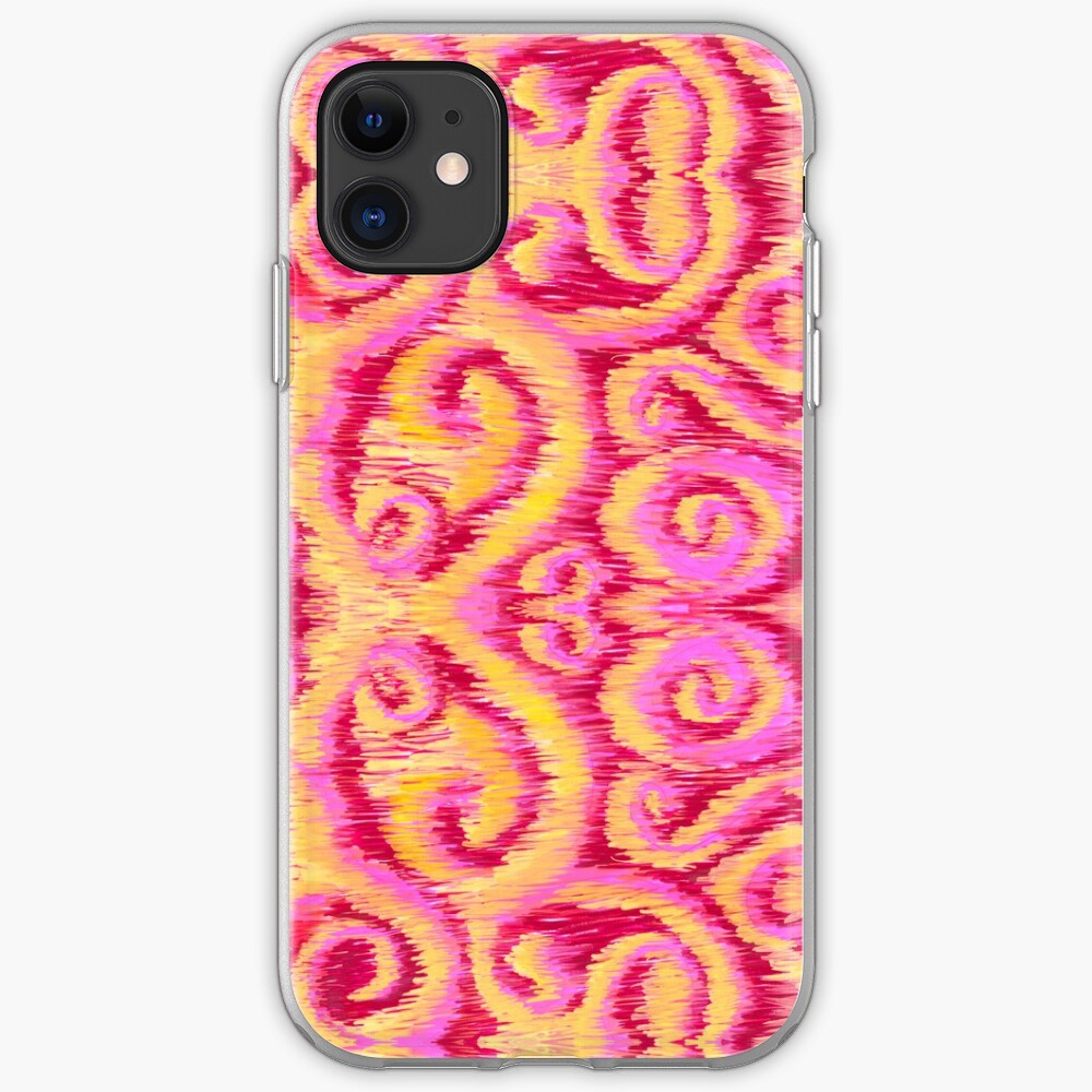 pink and golden ikat iPhone Case & Cover