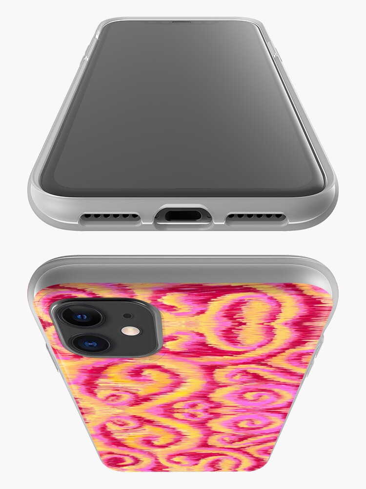 Alternate view of pink and golden ikat iPhone Case & Cover