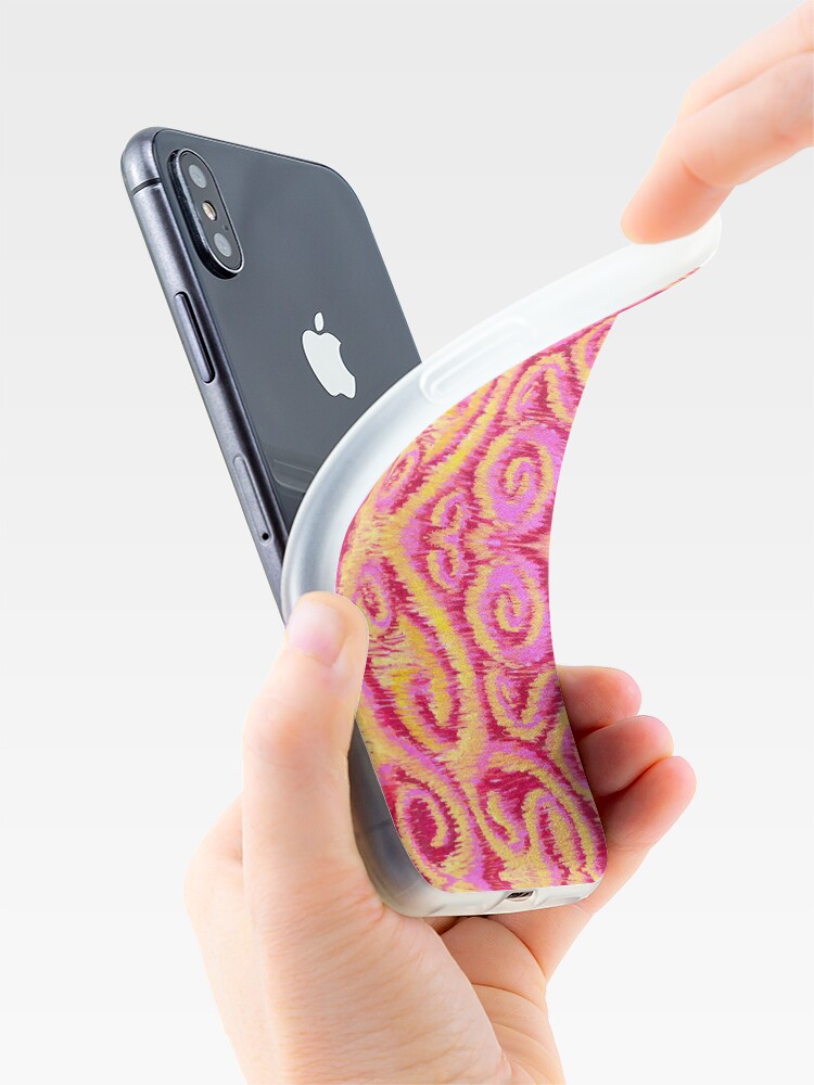 Alternate view of pink and golden ikat iPhone Case & Cover
