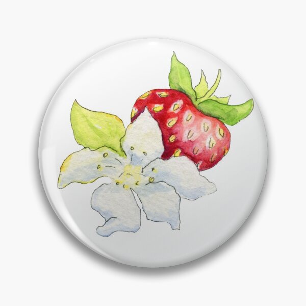 Item preview, Sweet watercolor strawbery and white flower designed and sold by NataBold.