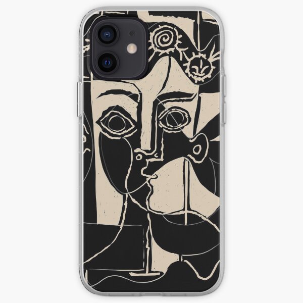 Picasso Woman's head #8 black line iPhone Soft Case