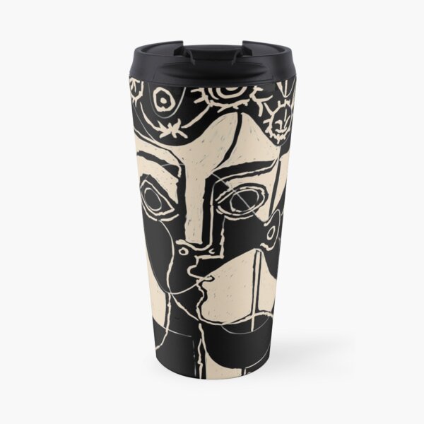 Picasso Frauenkopf # 8 schwarze Linie Thermobecher