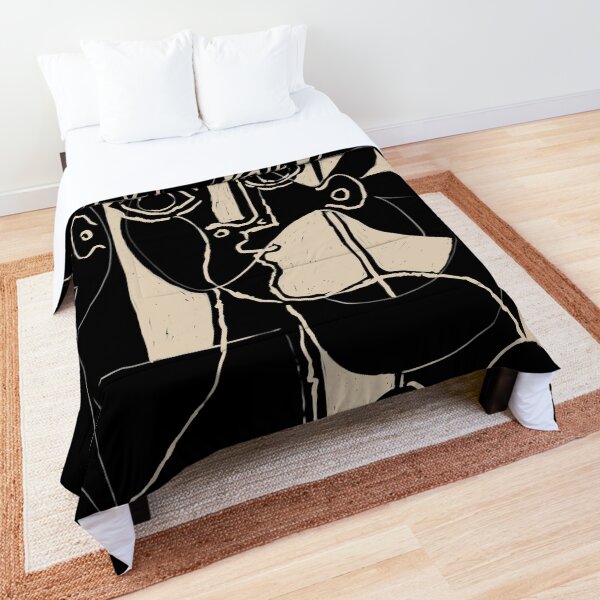 Picasso Woman's head #8 black line Comforter