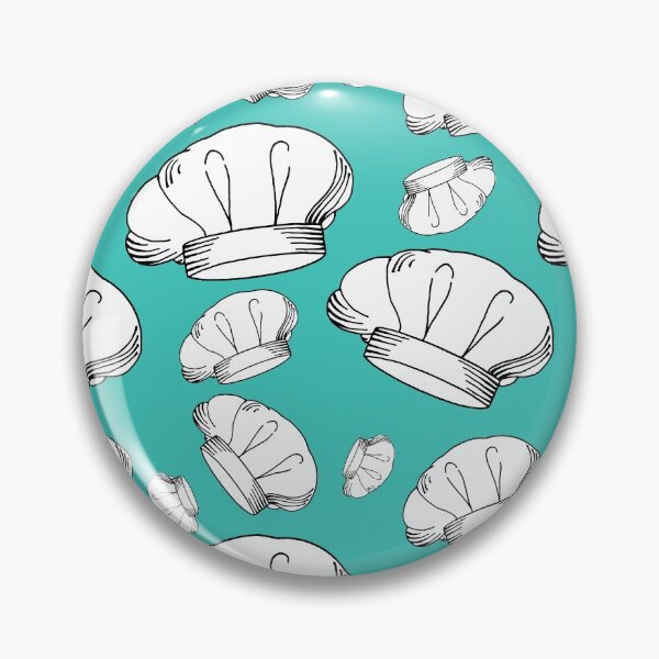 Item preview, White Toque Blanche Chef Hats on Blue designed and sold by HotHibiscus.