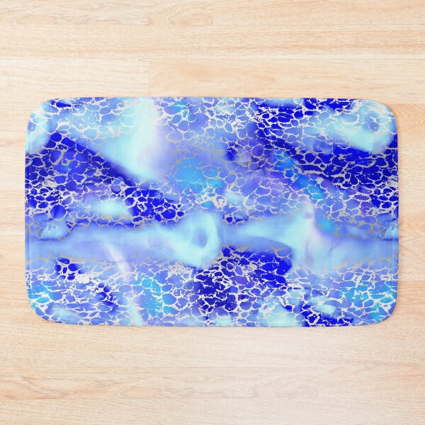 Cool silver color fancy Bath Mat