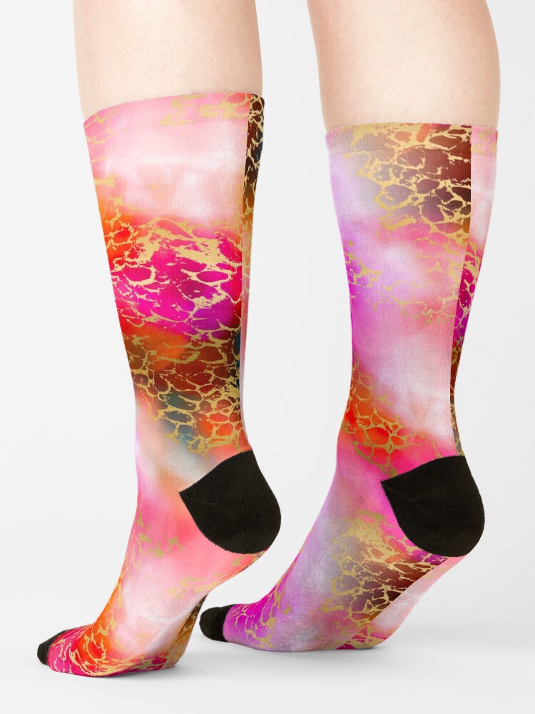Alternate view of Hot gold color fancy Socks