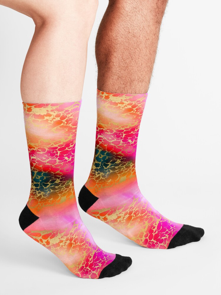Alternate view of Hot gold color fancy Socks