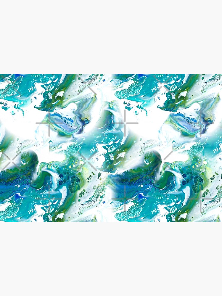 Blue, green, turquoise and white fluid Painting Pattern by nobelbunt