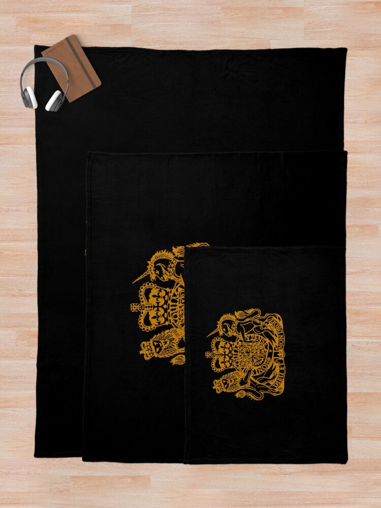 Alternate view of Elizabeth II Royal Coat of Arms Emblem Throw Blanket