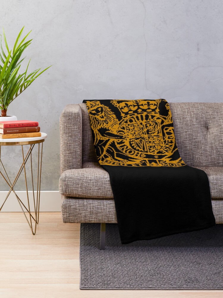 Alternate view of Elizabeth II Royal Coat of Arms Emblem Throw Blanket