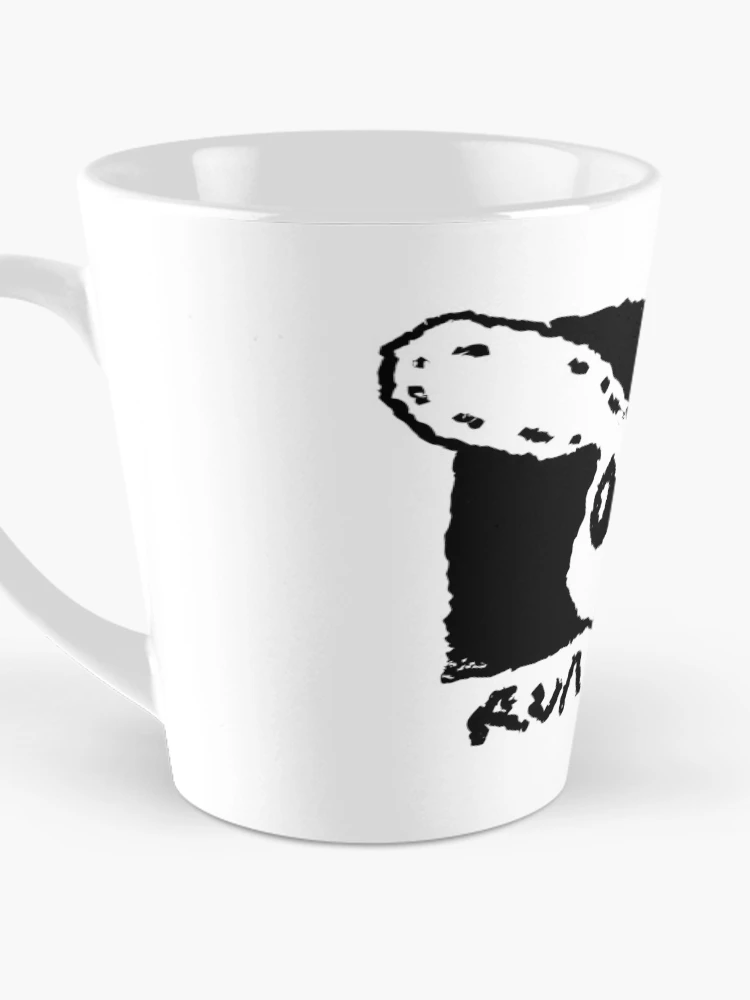 Aperçu 3 sur 4. Mug à café avec l'œuvre Run Rabbit Run créée et vendue par thejitters.