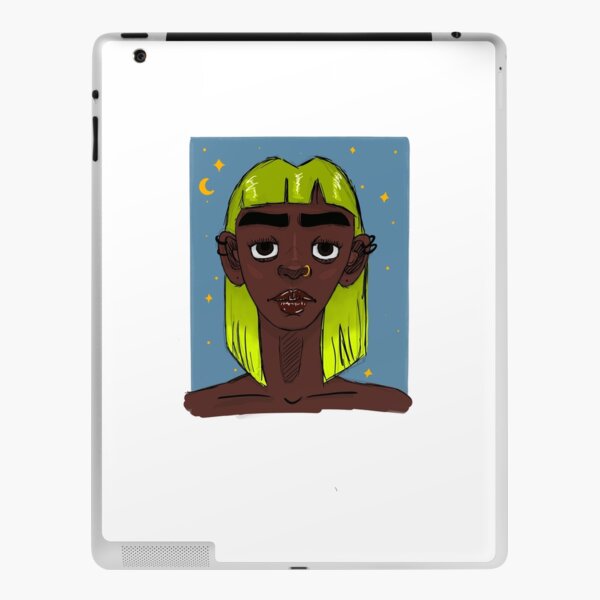 Girl with neon hair iPad Skin