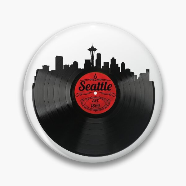 Item preview, Seattle Washington Vinyl Record Vintage Skyline Design designed and sold by TNDesignStudio.