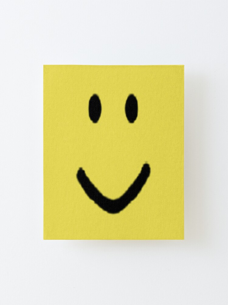Roblox Halloween Noob Face Costume Smiley Positive Gift Mounted Print By Smoothnoob Redbubble - how to make a roblox noob costume free roblox looks