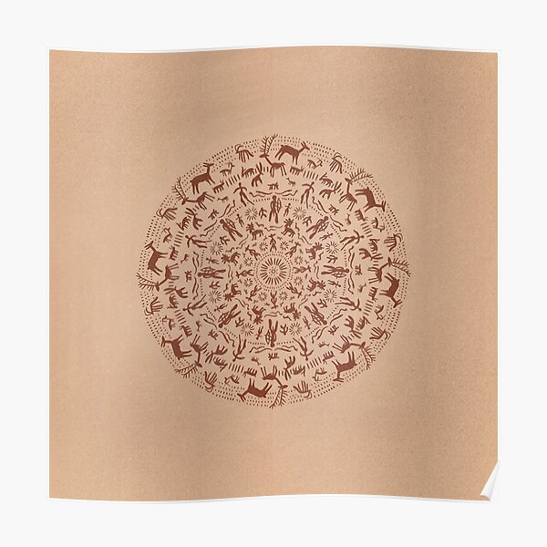 Mandala de arte rupestre Póster